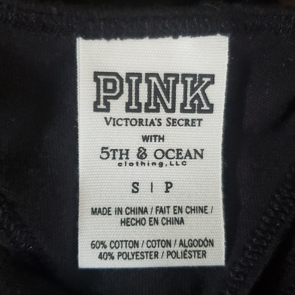 PINK by Victoria Secret GIANTS black sequin racerback tank S - Picture 3 of 3